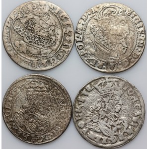 Zygmunt III Waza / Jan Kazimierz, zestaw szóstaków z lat 1626-1662, (4 sztuki)