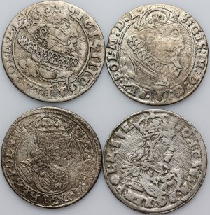 Sigismund III Vasa / John Casimir, set of sixpences dated 1626-1662, (4 pieces)