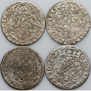 Zygmunt III Waza / Jan Kazimierz, zestaw szóstaków z lat 1626-1662, (4 sztuki)