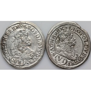 Austria, Leopold I, set of 6 Kreuzers 1676-1681, (2 pieces)