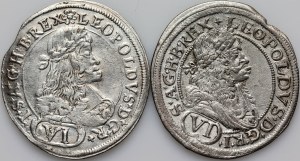 Austria, Leopold I, set of 6 Kreuzers 1676-1681, (2 pieces)