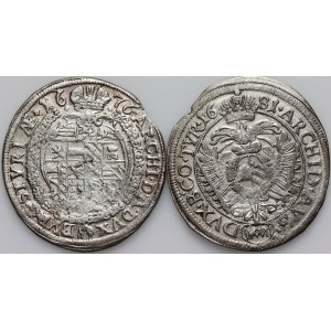 Austria, Leopold I, set of 6 Kreuzers 1676-1681, (2 pieces)