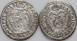 Austria, Leopold I, set of 6 Kreuzers 1676-1681, (2 pieces)