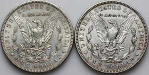 United States of America, 1 Dollar coin set from 1900-1921, Morgan, (2 pieces)