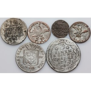 Germany, Prussia, set of coins from 1669-1797, (6 pieces)