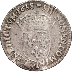 France, Louis XIV, 1/12 Ecu 1658 &, Aix-en-Provence