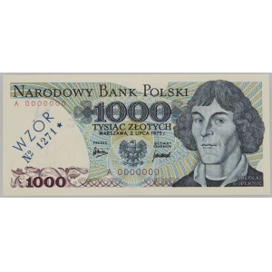 PRL, 1000 złotych 2.07.1975, WZÓR, No. 1271, seria A