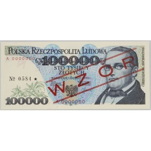 III RP, 100000 złotych 1.02.1990, WZÓR, No. 0584, seria A