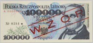 III RP, 100000 zloty 1.02.1990, MODEL, No. 0584, series A