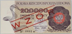 People's Republic of Poland, 200000 zloty 1.12.1989, MODEL, No. 0601, series A