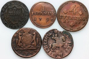 Europa, copper coin set, (5 pieces)