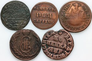 Europa, copper coin set, (5 pieces)