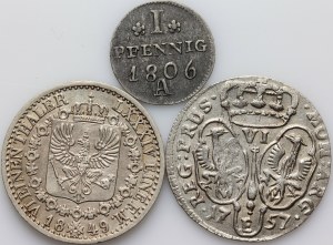 Germany, set of coins from 1757-1849, (3 pieces)