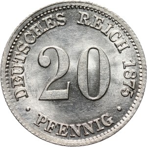 Germany, Wilhelm I, 20 Pfennig 1875 C, Frankfurt am Main