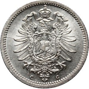 Germany, Wilhelm I, 20 Pfennig 1875 C, Frankfurt am Main