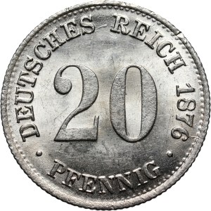 Germany, 20 Pfennig 1876 E, Dresden