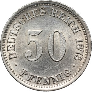 Germany, Wilhelm I, 50 Pfennig 1875 J, Hamburg