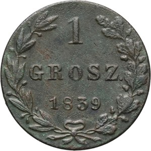 Congress Kingdom, Nicholas I, 1 grosz 1839 MW, Warsaw - dot after GROSZ