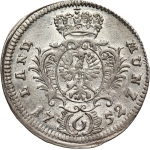 Germany, Brandenburg-Ansbach, Charles William Frederick, 6 Kreuzer 1752, Schwabach