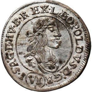 Hungary, Leopold I, 6 Kreuzer 1672 KB, Kremnitz