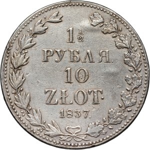Zabór rosyjski, Mikołaj I, 1 1/2 rubla = 10 złotych 1837 MW, Warszawa
