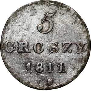 Księstwo Warszawskie, Fryderyk August I, 5 groszy 1811 IS
