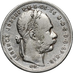 Hungary, Franz Joseph I, Forint 1881 KB, Kremnica