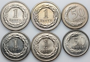 Third Republic, set of coins from 1995-2009, (6 pieces)