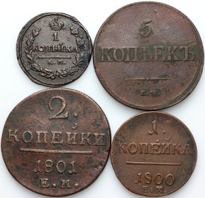 Russia, set of coins from 1800-1836, (4 pieces)