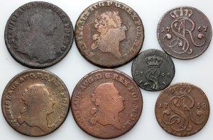 Stanislaw August Poniatowski, set of coins from 1766-1776, (7 pieces)