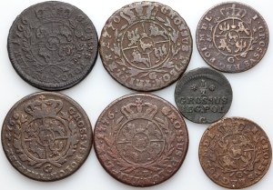 Stanislaw August Poniatowski, set of coins from 1766-1776, (7 pieces)