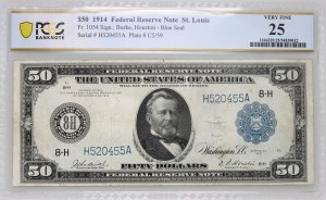 United States of America, Federal Reserve Note - St. Louis, 50 dollars 1914