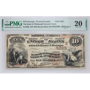 United States of America, Pennsylvania, Pittsburgh, 10 dollars 1882, serie H