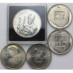 PRL, zestaw monet z lat 1974-1987, (5 sztuk)