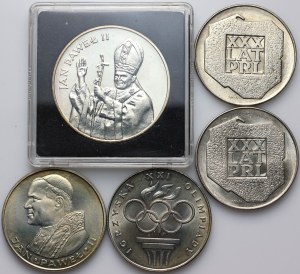 People's Republic of Poland, coin set from 1974-1987, (5 pieces)