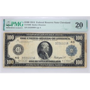 United States of America, Federal Reserve Note - Cleveland, 100 dollars 1914