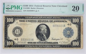 United States of America, Federal Reserve Note - Cleveland, 100 dollars 1914