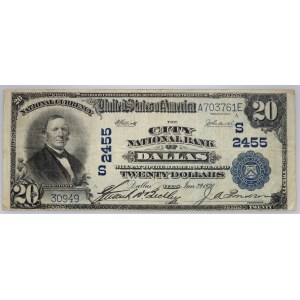 United States of America, National City Bank, Dallas, 20 dollars 1920, serie A