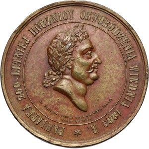 Polska, medal z 1883 roku, 200-lecie Odsieczy Wiedeńskiej