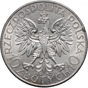 II RP, 10 złotych 1932, Warszawa, Głowa Kobiety