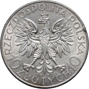 II RP, 10 zloty 1932, Warsaw, Head of a Woman