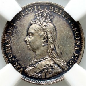 Great Britain, Victoria, 3 pence 1887, London, Prooflike, rare