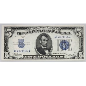 United States of America, 5 dollars 1934, serie A, silver certificate