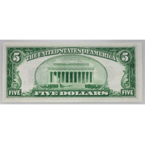 United States of America, 5 dollars 1934, serie A, silver certificate