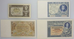 II RP, 2-100 zloty, banknote set 1929-1936 (7 pieces)