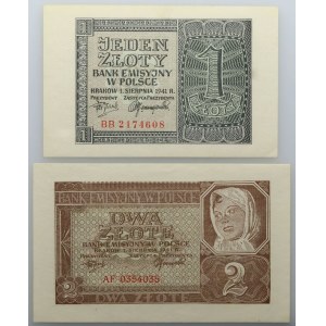 Generalna Gubernia, 1+2 złote 1.08.1941, seria BB/AF