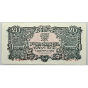 PRL, 20 złotych 1944 obowiązkowe, seria TK