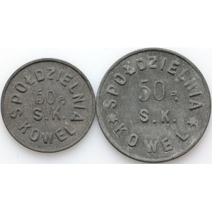Kowel, zestaw żetonów, 50 Pułk Strzelców Kresowych, (2 sztuki)