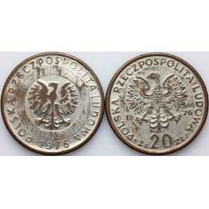 PRL, zestaw monet z 1976 roku, Fałszerstwa z epoki, (2 sztuki)