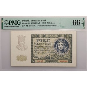 Generalna Gubernia, 5 złotych 1.08.1941, seria AE